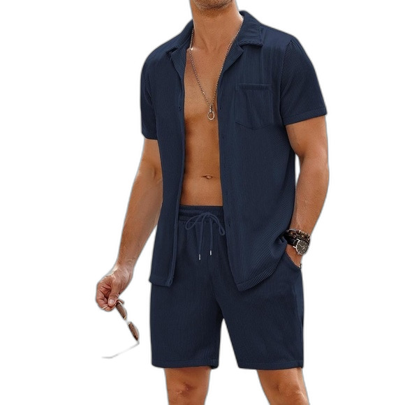 Shirts Nwt Coofandy Navy Shorts And Button Down Short Sleeve Shirt